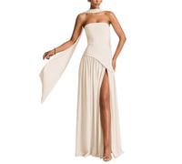 Hongyangjing Abiti corti da damigella d'onore per ragazzi in chiffon scintillante spalline sottili abiti da cocktail party per adolescenti, Champagne, 52