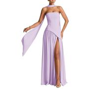 Hongyangjing Abiti corti da damigella d'onore per ragazzi in chiffon scintillante spalline sottili abiti da cocktail party per adolescenti, Viola, 48