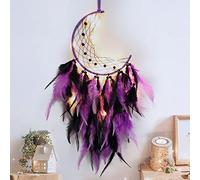 Hongyans Acchiappasogni LED con Piume, Fatto a Mano Acchiappasogni Indiano Dream Catcher per Decorazione Parete di Nozze Camera da Letto Casa Ragazze Bambini Regalo di Compleanno