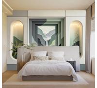 HongYouQi Carta da Parati 3D Astratto Geometrico Vette Cascate | Texture Decorative e Lussuose Ideali per Uffici Zone Studio Abitazioni Camere da Letto Soggiorni Pareti D'effetto-150cm×105cm