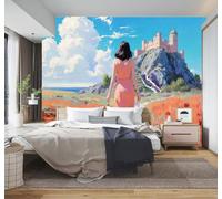 HongYouQi Carta da Parati 3D Belle Donne Castelli Prati Sentieri | Texture Decorative e Lussuose Ideali per Uffici Zone Studio Abitazioni Camere da Letto Soggiorni Pareti D'effetto-350cm×256cm