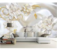 HongYouQi Fiori Bianchi Paesaggio 3D Home Wallpaper Divano Tv Camera Da Letto Soggiorno Sfondo-430Cm×300Cm