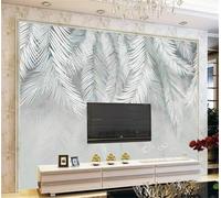 HongYouQi Foglie Bianche Pianta Paesaggio Carta Da Parati Moderna Decorazione Camera Da Letto Studio Soggiorno Ufficio Sfondo-400Cm×280Cm