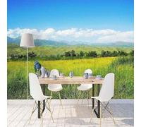 HongYouQi Nuvola Bianca Erba Verde 3D Carta Da Parati Moderna Decorazione Della Casa Creativo Soggiorno Divano Tv Sfondo-350Cm×256Cm