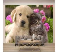 HongYouQi Simpatici Animali Cucciolo 3D Carta Da Parati Moderna Che Decora La Camera Da Letto Decorazione Della Casa Sfondo Tv-400Cm×280Cm