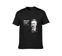 HONGZHENBAO Friedrich Nietzsche Music Quote T-Shirt Mens Black Unisex Tees Shirt 3XL