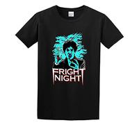 HONGZHENBAO Fright Night 80S Horror Movie T-Shirt Mens Black Unisex Tees Shirt XL