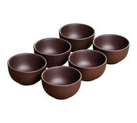 HonHeam Set di 6 Tazze da Degustazione di Tè Cinese in Ceramica Viola Sabbia - Mini Tazza Kung Fu per Tè (Viola)