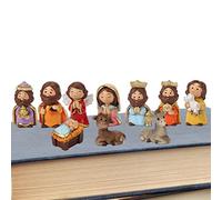 Honhoha Figurine presepe presepe Natalizio, 10 Pezzi Piccole Statuine per Presepe, Set di Statuette di Gesù con Figure della Vergine Maria, Statua della Natività per Interni ed Esterni