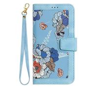 HONHULEE Custodia in pelle antiurto per Google Pixel 8, con scomparto per carte di credito, funzione leggio, in ecopelle, compatibile con Google Pixel 8, blu