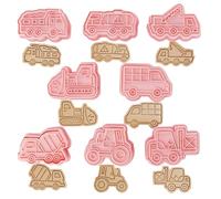 Honicemar Set di Formine per Biscotti a Forma di Veicolo 3D Tagliabiscotti Plastica Stampi, Forme Biscotto per Trasporto Auto 8 Pezzi Formine Biscotti per Decorare Biscotto Dolci Torta