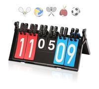 Honicemar Tabellone Segnapunti Sportivo Pieghevole Impermeabile Flip Sport Scoreboard Portatile a 6 Cifre Per Segnapunti Competizioni Sportive Calcio Basket Tennis Rugby Ping Pong e Altro - Nero