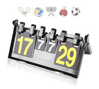 Honicemar Tabellone segnapunti sportivo pieghevole impermeabile Flip Sport Scoreboard portatile per segnapunti Competizioni sportive Calcio Tennis Rugby Ping pong Badminton e altro - Nero giallo