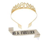 HONITANO 1 Set 2 Pezzi Cintura Cerimoniale Della Fascia Ballo Studentesco Cinture Per Essere Decorazione Suo Diadema Del 18° Compleanno Corone Stand Arredamento Uomini Lega Golden