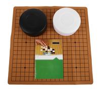 HONITANO 1 Set da Go con griglia 19x19 - Set tradizionale da Go con pietre in plastica, scacchiera in pelle e ciotole per gli scacchi - Giochi da tavolo di strategia portatili per principianti e