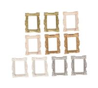 HONITANO 10 Miniature Decorative Photo Frames in Resin Vintage Style Small Ornament Display For Home And DIY Craft Sturdy Retro Picture Frame