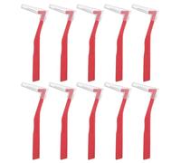 HONITANO 10 pezzi di spazzolini interdentali per apparecchi ortodontici: spazzolini interdentali a L da 2,5 mm per una pulizia profonda tra i denti - angolato con impugnatura antiscivolo - strumento