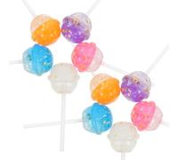 HONITANO 10 Pezzi Lecca Lecca in Resina Glitterata per Decorazione Creativa, Simulazione Realistica e Micro Paesaggio, per Arredamento Negozio e Mobili Colore Casuale