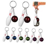 HONITANO 10 Portachiavi Mini Bowling Colorati Casual Ciondoli Sportivi per Chiavi e Borse Decorazione Cartoon Souvenir Sport Colore Casuale