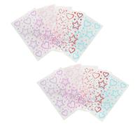 HONITANO 10foglio Adesivi Gemme Decorazioni Strass Forma di Stella e Cuore per Forniture Artigianali Trucco Occhi e Unghie