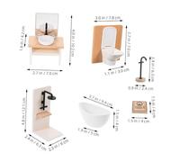 HONITANO 12, Mobili da Bagno in Miniatura Plastica Resistente, Accessori Arredamento Bagno per Gioco e Decorazione Casa delle Bambole