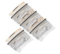 HONITANO 12 Pezzi Pettini Laterali in Metallo Denti Resistenti Antiruggine per Acconciature Sposa e Quotidiane Clip Fermacapelli Eleganti Oro Bianco e Accessori Te per Feste e Cerimonie