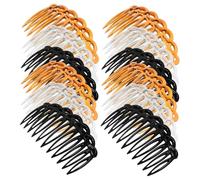 HONITANO 12 pezzi Pettini Laterali Retrò da Donna Pettini per in Plastica con Denti Flessibili Accessori Colorati per Acconciature Eleganti e Morbide