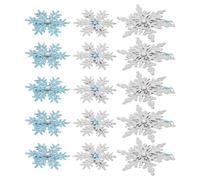 HONITANO 15pezzi Fermaglio per Capelli Fiocco di Strass Antiscivolo per Feste Calze della Befana e Acconciature Invernali Fermagli Laterali Fiocco di Blu e Argentati per Tutti i Tipi