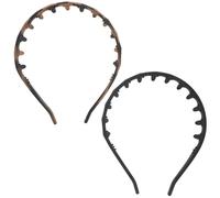 HONITANO 2 fasce per capelli in silicone antiscivolo per donna - Fascia per capelli con pettine e dentini - Accessori per lo styling dei per sport da corsa, yoga, palestra, stile 1
