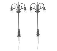 HONITANO 2 Lampade da Cortile Doppia Testa con Accessori Decorativi per Diorami e Scenari Miniature