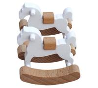 HONITANO 2 Miniature Rocking Horse Chair in Wood Vintage Dollhouse Accessory Decorazione e Compatibile con Case per Superficie Liscia e Design Classico