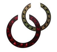 HONITANO 2 Pezzi Adesivo Autoadesivo per Rosone Chitarra Acustica e Oro e Rosso Decorazione Sound Hole Copri Graffi e Decalcomania Musicale