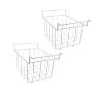 HONITANO 2 Pezzi Cestini Organizzatori Freezer in Filo Metallico Rinforzato Cesti Appendibili Profondi per Congelatore e Frigorifero Scaffali Resistenti per Verdure Snack e Carne per