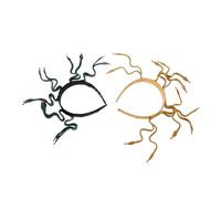 HONITANO 2 Pezzi Fascia Capelli Serpente con Dettagli Autentici Testa di Serpente Verde Scuro e Oro Opaco per Costume Sovrano Egiziano Donna Cosplay