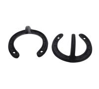 HONITANO 2 Pezzi Ganci Ferro di Cavallo in Ghisa Rustica Nera Ganci da Parete Resistenti per Cucina Bagno Camera Appendini Multiuso con Finitura Antiruggine Supporto Pesante per Cappotti e