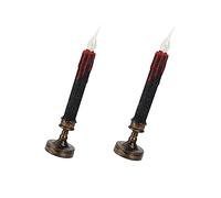 HONITANO 2 Pezzi LED Lampade Forma Candela Vintage per Halloween Luci Decorative Senza Fiamma Sicure e Resistenti per Feste e Interni ed Esterni
