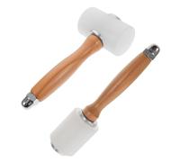 HONITANO 2 pezzi Martello in Nylon per Lavorazione Cuoio Mazzuolo Ergonomico Antiscivolo con Manico in Legno Resistente Urti e Flessibile per Artigianato Pelle e Installazione Mobili