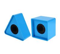 HONITANO 2 pezzi Mic Flag Station: bandiera con logo per microfono vuota a forma di cubo quadrato triangolare per interviste e riunioni, accessori per microfono