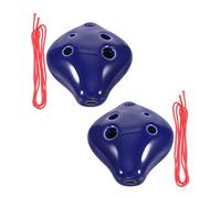HONITANO 2 pezzi Ocarina Ceramica C Strumento Musicale Portatile Resistente per Principianti ed Esperti Mini Flauto con Cordino per Attività Outdoor Facile da Pulire Blu