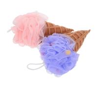 HONITANO 2 pezzi Spugna da Bagno Gelato Spugna Morbida e Riutilizzabile per Doccia Design Cartone Animato Carino con Schiuma Ricca e Pulizia Delicata per Uomo e Donna