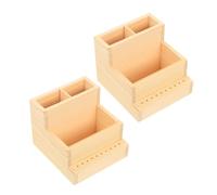 HONITANO 2 Pezzi Supporto in Legno per Bit Trapano Unghie Organizer Doppio per Attrezzi Manicure Scatola Salvaspazio per Accessori Nail Art e Strumenti da Tecnico