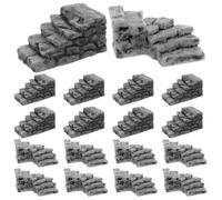 HONITANO 20 pezzi di scale per case delle bambole: gradini in resina per scale in miniatura per case delle bambole - in pietra curve e dritte per, paesaggistica, bonsai, decorazioni per mini