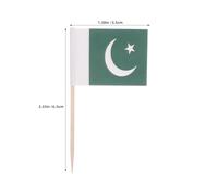 HONITANO 200 bandiere pakistane su bastoncini di legno, mini bandiere pakistane, piccole decorazioni per cupcake, spiedini da cocktail in legno, stuzzichini per feste, bastoncini da dessert