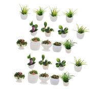 HONITANO 22 Mini Piante da Casa delle Bambole Vasi Succulenti Simulati Decorazioni Verdi Realistiche per Spazi per Scrivanie e Ambienti Compatti