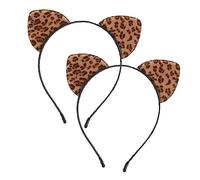 HONITANO 2pezzi Cerchietto Orecchie Di Leopardo Accessori Per Capelli Da Cosplay Per Costumi Fascia Per Capelli Orecchie Di Gatto Per Feste in Maschera e Carnevale