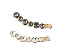 HONITANO 2pezzi Fermaglio Banana Grande Con Brillantini Clip Coda Di Cavallo Morsetto Capelli Con Tensione Forte Da Bianco e Grigio Accessorio Moda Per Donne e Ragazze