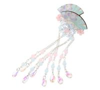 HONITANO 2pezzi Forcine per Capelli Forma di Fiore di Kimono Fermaglio per Capelli Ventaglio Giapponese con Nappa per Costumi Cinesi Hanfu Parrucche per Cosplay Matrimoni Tradizionali