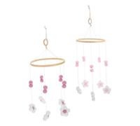 HONITANO 2pezzi Mobile Per Culla Eolici Pompom Nordic Con Fiori Per Decorazione Cameretta Giocattolo Multifunzionale Per Letto Spazi Retail