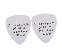 HONITANO 2pezzi Plettro Per Chitarra in Acciaio Al Titanio Design Lettere Leggero e Portatile Accessori Per Strumenti Musicali Resistente e Durevole