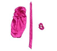 HONITANO 3 Pezzi berretto turbante in tre pezzi che dormono cuffia di seta cuffia in seta cuffie da donna per dormire Haar Schlafhaube Schlaf Haarhaube Raso Rosy